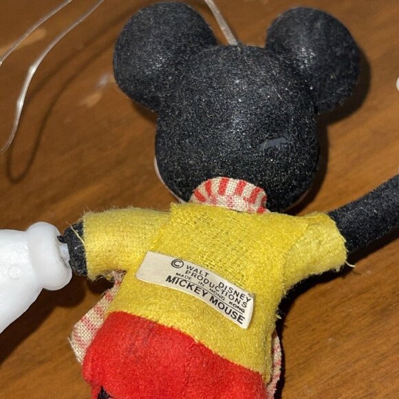 1970s Vintage Mickey Mouse Flocked Christmas Ornament - Picture 5 of 6